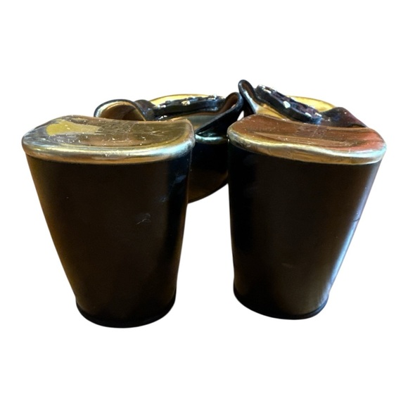 Michael Kors Black and Gold Slide Sandals - Picture 4 of 6